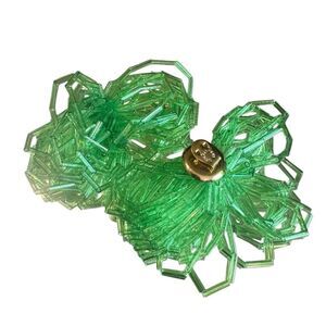 Vintage West Germany Green Beaded Shoe Clips